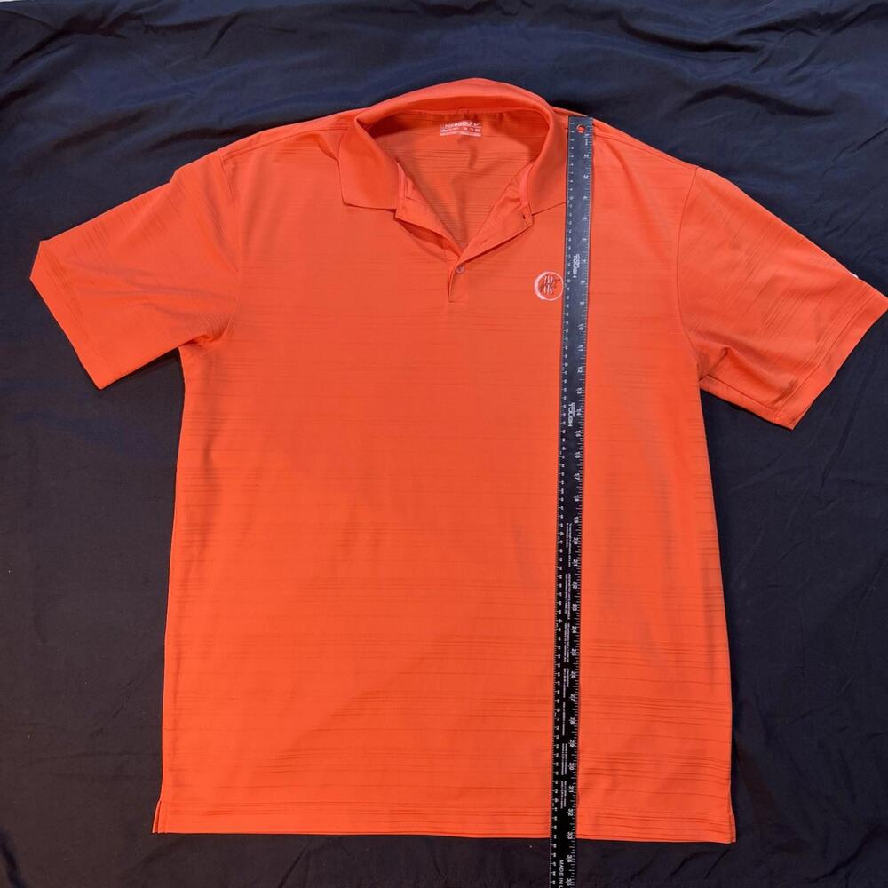 Nike Golf Dri Fit Orange Short Sleeve 1/4 Button XXL
